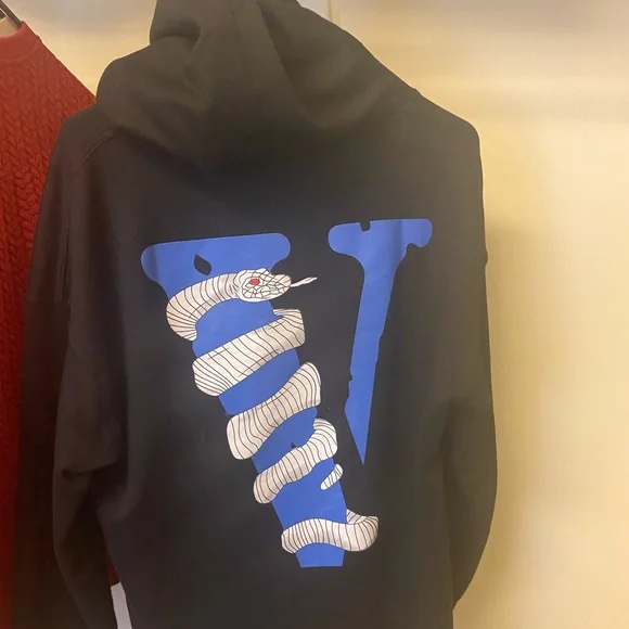 Blue Vlone Snake Print Hommes Pullover Hoodie